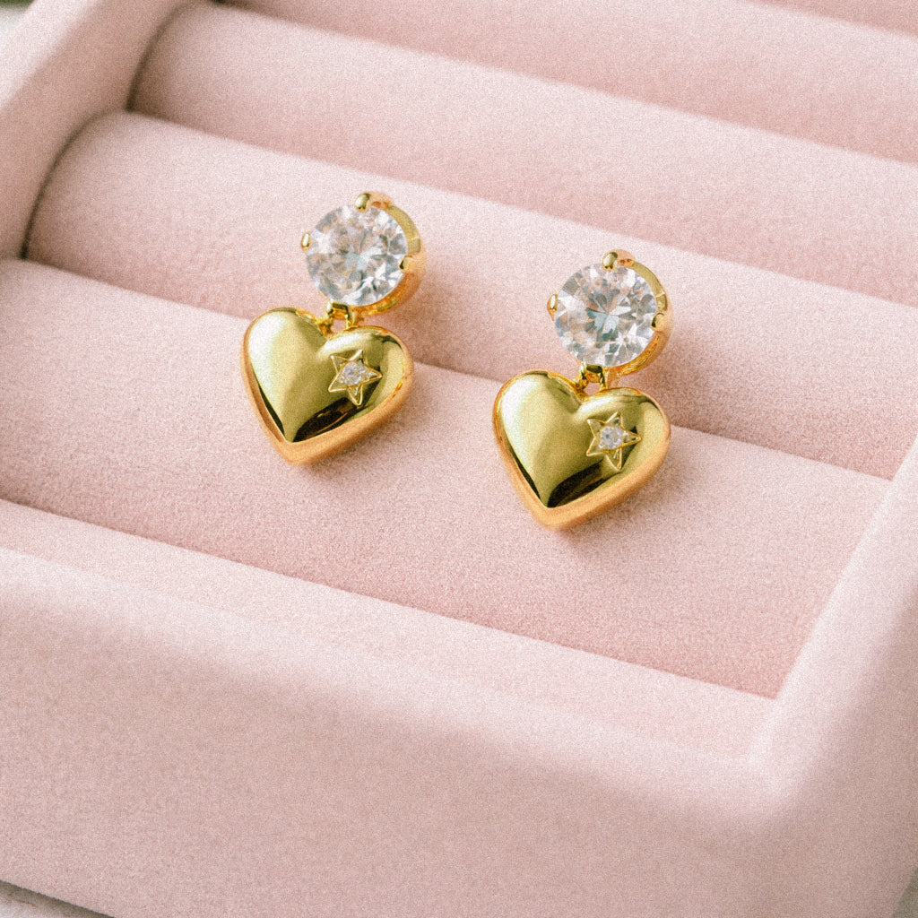Layla Heart Dangle Earrings