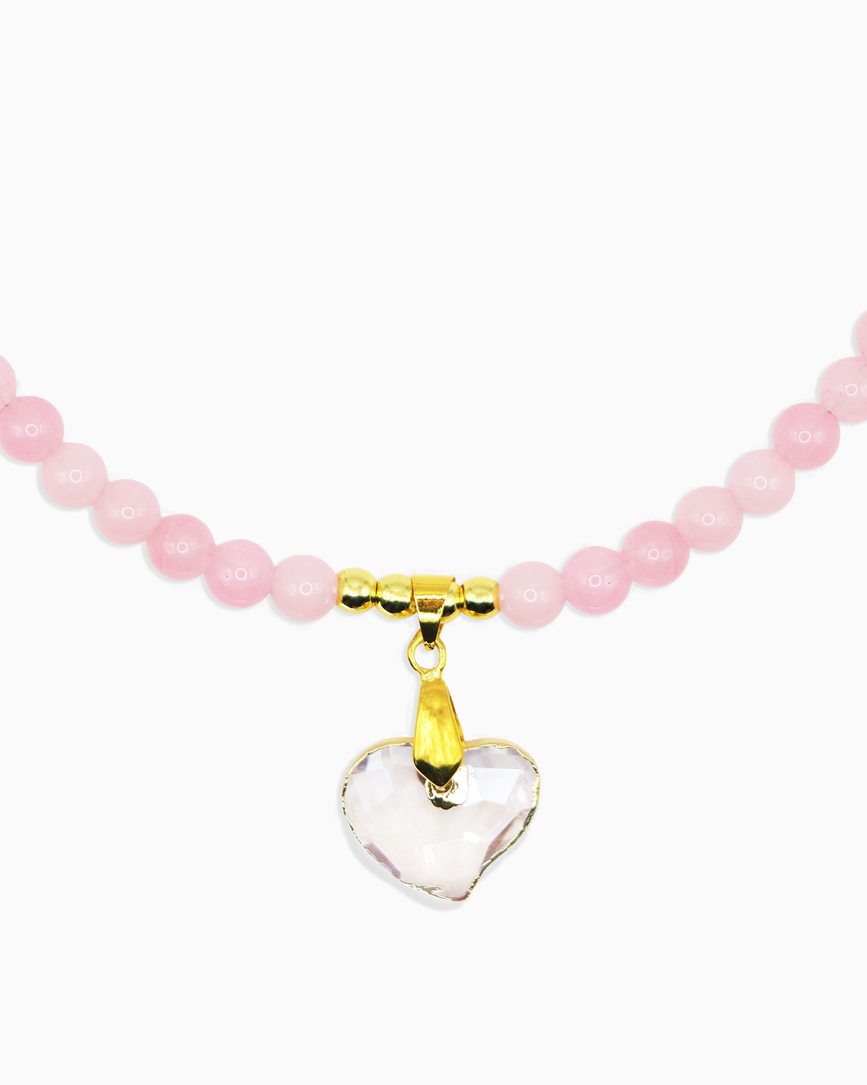 Belle Necklace in Rose Quartz