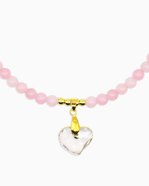 Belle Necklace in Rose Quartz